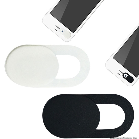 Universel en plastique noir WebCam couverture obturateur aimant curseur caméra couverture pour IPhone ordinateur portable téléphone portable Len confidentialité autocollants ► Photo 1/6