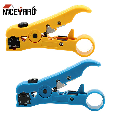 NICEYARD multi-fonctionnel câble fil pince Cutter Striper électrique dénudage outils pour UTP/STP RG59 RG6 RG7 RG11 ► Photo 1/6