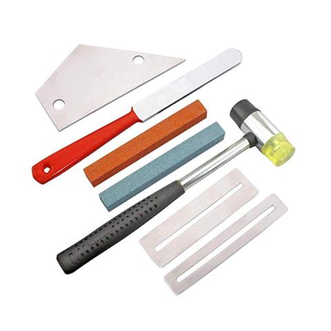 7 pièces/ensemble guitare frette touche Luthier réparation Kit d'outils de soin meulage pierre frettes écrou fichier protecteur accessoires de guitare ► Photo 1/6