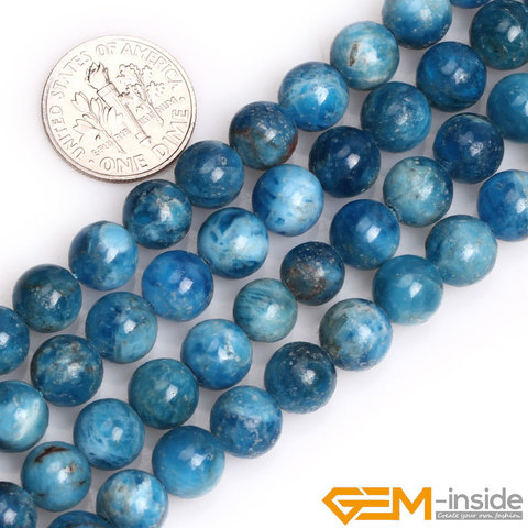 Kyanite-perles rondes naturelles (apatite), pour la fabrication de bijoux, brin, 15 pouces, ample, pour la fabrication de bracelets, 6mm, 8mm, DIY ► Photo 1/6