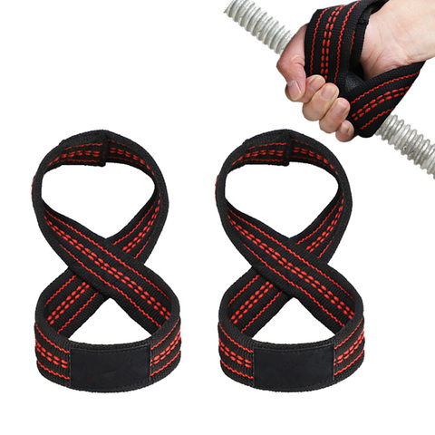 Figure 8 sangles de levage de poids sangle de poignet DeadLift pour tractions barre horizontale Powerlifting gymnase Fitness musculation Protection ► Photo 1/6