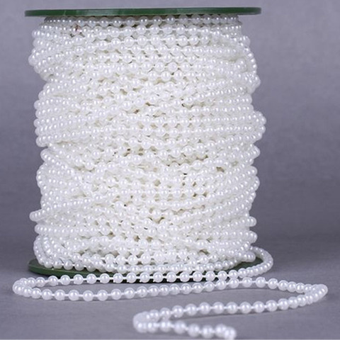 Chaîne de perles carrées en coton, perles artificielles, 3mm/4mm/5mm/6mm/8mm, pour bricolage, accessoires de fête de mariage ► Photo 1/6