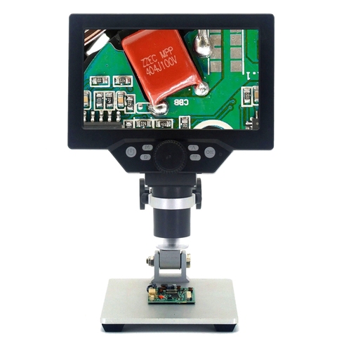 Microscope numérique vidéo électronique 1200x12mp, HD LCD 7 pouces, loupe, support en métal, pour soudage et réparation de téléphones ► Photo 1/6