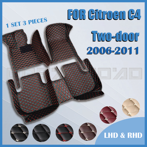 Tapis de sol de voiture personnalisé, intérieur de voiture, pour citroën C4 (deux portes), 2006 2007 2008 2009 2010 2011 ► Photo 1/6