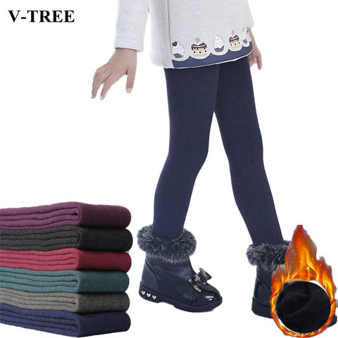 Hiver filles Leggings haute qualité Leggins pour enfants épais chaud enfants pantalons élastique adolescent pantalon coloré coton vêtements ► Photo 1/6