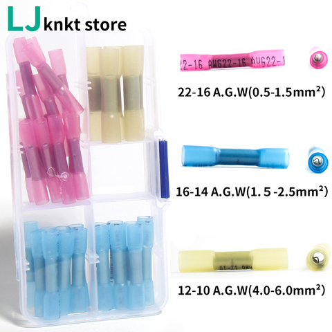 40/100/190/240 pièces connecteurs thermorétractable Tube étanche fil bout à bout câble sertissage électrique Standard sertissage AWG 22-10 faston ► Photo 1/6
