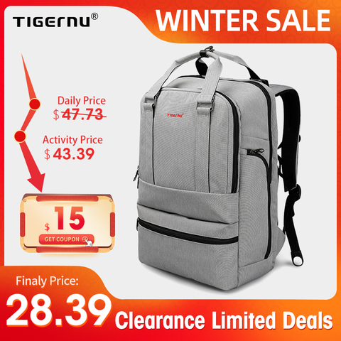 Tigernu 15.6 pouces Anti-vol sac à dos pour ordinateur portable marque qualité école sac à dos sac mode affaires voyage mâle Mochila hommes femmes ► Photo 1/6