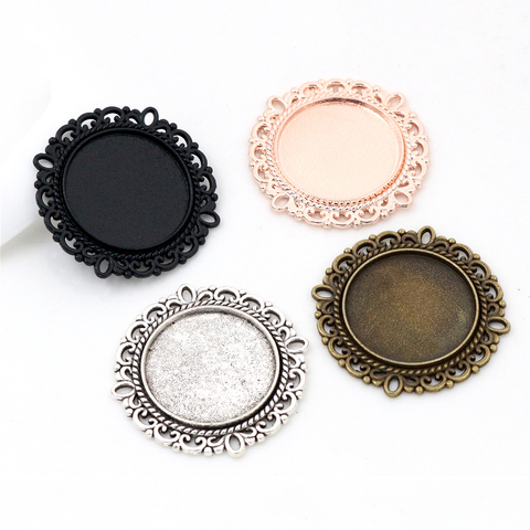 10 pièces/lot 20mm taille intérieure 4 couleurs Style classique Cabochon Base réglage breloques pendentif ► Photo 1/5