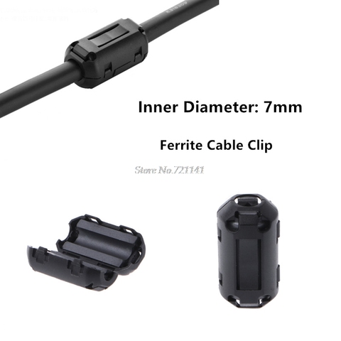 Anneau de cordon en Ferrite de 7mm, perle starter RFI, suppresseur de bruit EMI, filtre pour cordon d'alimentation, câble USB, antenne, câble Audio, livraison directe ► Photo 1/6