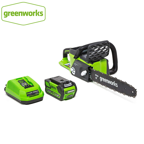 Greenworks – scie à chaîne sans fil, batterie 40v 4.0Ah, moteur sans balais, tronçonneuse 20312, avec batterie 4.0ah et chargeur ► Photo 1/4