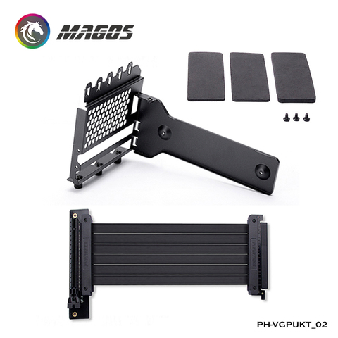 Phanteks Kit de montage GPU Vertical Support universel, 7 + fentes PCI boitier Modding utilisé, Support + PCI-E 16 Riser Cable, PH-VGPUKT_02 ► Photo 1/5
