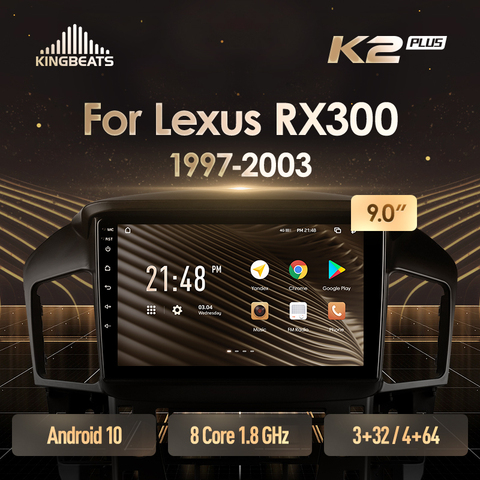 KingBeats Android 10 octa-core tête unité HU 4G en tableau de bord autoradio multimédia lecteur vidéo Navigation GPS pour Lexus RX300 XU10 1997 - 2003 pas de dvd 2 din Double Din Android autoradio 2din DDR4 ► Photo 1/6