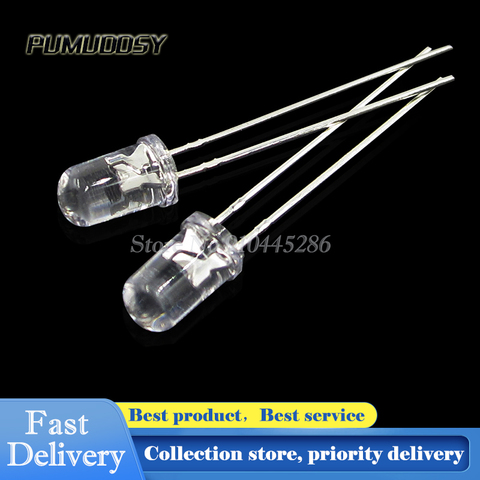 20 PCS/Lot 5mm infrarouge IR LED Diode 940nm Diode électroluminescente lampe 5mm (Transparent eau claire lentille à travers le trou 940 nm) nouveau ► Photo 1/1