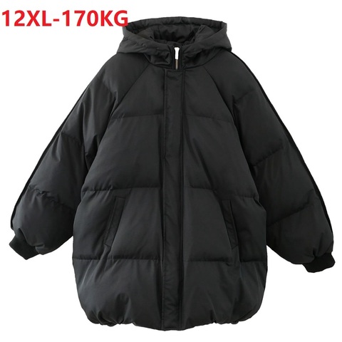 Haute qualité hiver femmes parka à capuche épais chaud veste grande taille 8XL 12XL 10XL femme surdimensionné ample parka fermeture éclair 150KG 60 58 ► Photo 1/6