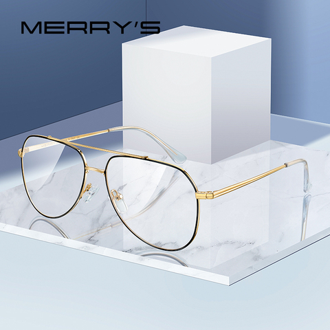 MERRYS-lunettes pilote classique, monture de lunettes, pour hommes et femmes, mode, myopie, Prescription, montures optique-lunetterie, S2689 ► Photo 1/6