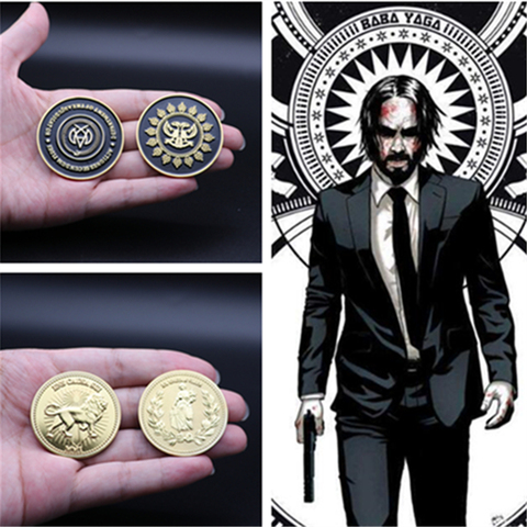 Pièce de monnaie de collection John Wick Continental Hotel, réplique de pièce d'or, accessoires de Cosplay, Badge ► Photo 1/6