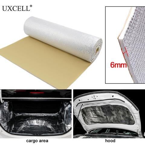 UXCELL 6mm 236mil épais alumine fibre + silencieux coton voiture Auto intérieur chaleur insonorisant isolation insonorisé tapis d'amortissement ► Photo 1/6