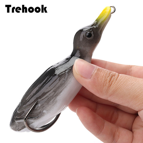 TREHOOK 10cm 20g canard flottant leurre souple Shad Wobblers Silicone leurres de pêche ver appât artificiel brochet matériel de pêche manivelle ► Photo 1/6