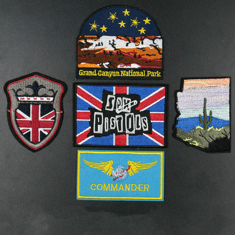 Drapeau du royaume-uni, grande-bretagne, londres, Punk Rock, groupe de musique, pistolets sexuels, Badge en fer sur accessoire brodé ► Photo 1/5