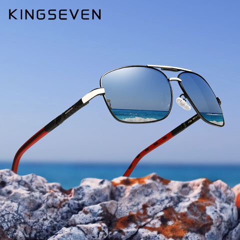 KINGSEVEN-lunettes de soleil polarisées de marque pour hommes et femmes, monture à la mode, en aluminium, pour la conduite, collection 2022 ► Photo 1/6