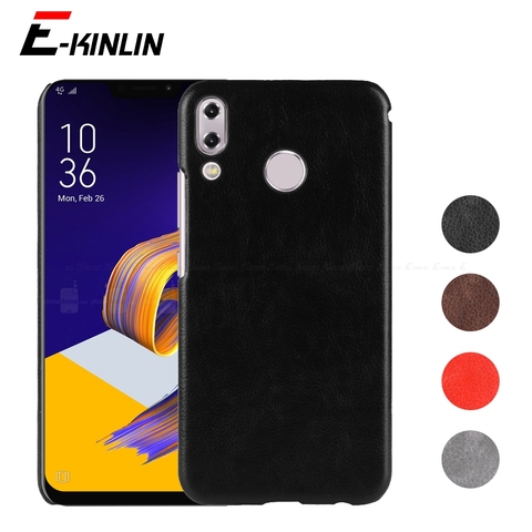 Couverture arrière en cuir Litchi de luxe pour Asus ZenFone 5 5Z 6 ZE620KL ZS620KL ZS630KL étui de téléphone en plastique Ultra mince ► Photo 1/6