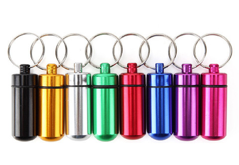 Porte-clés en aluminium bleu, Mini boîte de rangement de tablette, porte-bouteille de haute qualité étanche Portable ► Photo 1/1