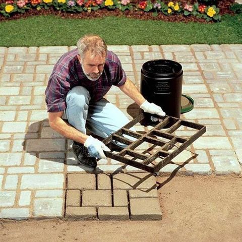 Jardin chaussée moule bricolage chemin faisant manuellement pavage ciment brique outil pas à pas pierre bloc chaussée bâtiments chemin fabricant moule ► Photo 1/6