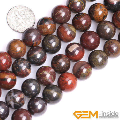 Pierre de fer tigre naturelle marron 10 12mm, accessoires ronds pour la fabrication de bijoux, brins de 15 pouces, bijoux à bricoler soi-même perles ► Photo 1/6