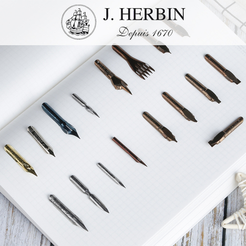 J. De France Herbin x Brause – stylo à bille pour calligraphie anglaise, pratique de la calligraphie, doigt plat, flexible et dur ► Photo 1/5