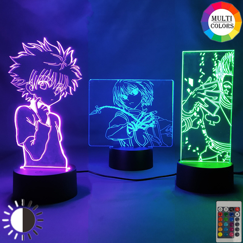 Lampe Led 3d à l'effigie de Hunter x GON FREECSS Hisoka Killua Zaoldyeck Kurapika, veilleuse à l'effigie des personnages de l'anime Hunter x Hunter GON FREECSS, idéal comme cadeau pour la maison ► Photo 1/6