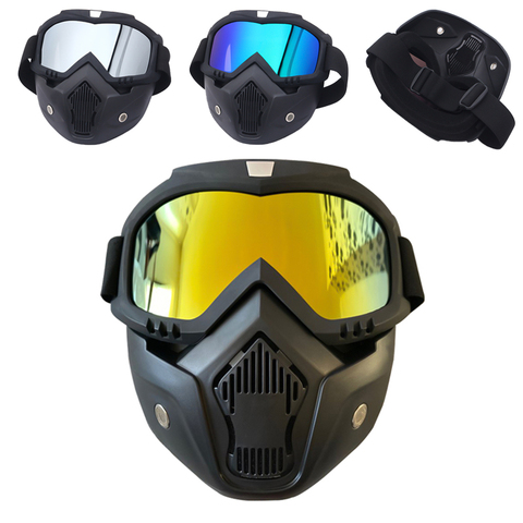 Masque de Ski unisexe, lunettes de protection pour Motocross, coupe-vent, de sécurité, avec filtre buccal ► Photo 1/6