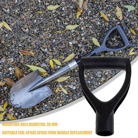 Poignée de pelle en acier en forme de D accessoires de rechange en plastique noir poignée supérieure de pelle outils de ratissage de jardin ► Photo 1/6