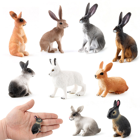 Simulé Zoo Figurine ferme lapin modèle jouets pour enfants enfants mignon Mini Animal Figurine jouets éducatifs cadeau décor à la maison ► Photo 1/6