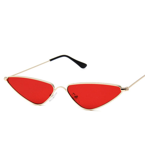 Lunettes de soleil à petite monture métallique, tendance, tendance, triangle, multicolore, célèbre marque, design haut de gamme, UV ► Photo 1/5