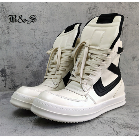 Black & Street – baskets en cuir véritable pour homme, chaussures de sport haut de gamme, style Hip Hop rock ► Photo 1/6