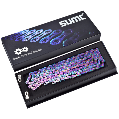 SUMC-chaîne pour vélo colorée ultralégère, 10/11/12 vitesses, arc-en-ciel, avec boucle magique ► Photo 1/6
