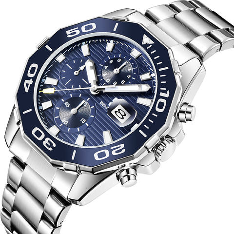 BEN NEVIS mode hommes cadran bleu foncé montres à Quartz 2022 calendrier affichage étanche haut de gamme marque Relogio Masculino QW032 ► Photo 1/6