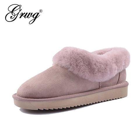 GRWG-bottines en cuir de mouton véritable pour femme, bottines de neige, qualité supérieure, hiver, chaud, Botas Mujer, 100% ► Photo 1/2