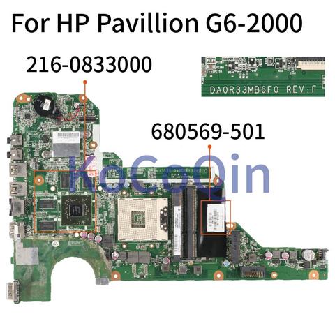 Carte mère pour ordinateur portable HP Pavillion, processeur G4-2000, G6-2000, G7-2000, DA0R33MB6F1 2000-001, 680569, 680569, SLJ8E, DA0R33MB6F1 ► Photo 1/5