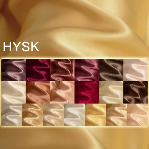 HYSK-tissu en satin de soie 100% pure pour mariée, multicolore, uni et teint, pour la couture, fabricant de literie en soie douce ► Photo 1/6
