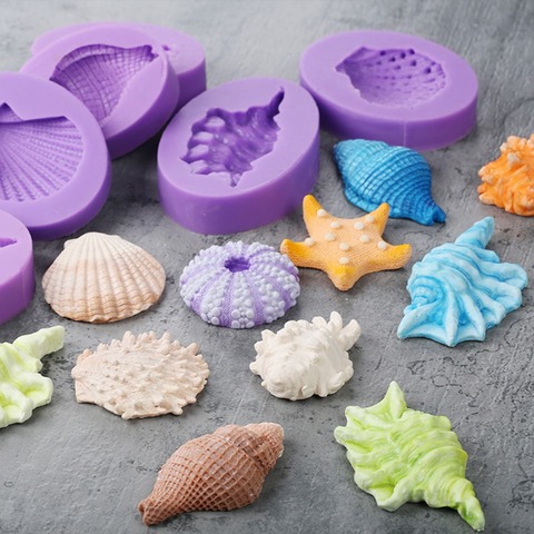 Yueyue Sugarcraft – moules à gâteau en Silicone, coquille de mer, Fondant, outils de décoration, gomme, chocolat, bonbons, savon, argile ► Photo 1/6