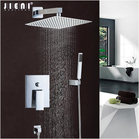 JIENI bonne qualité meilleur prix Chrome finition bain douche mélangeur robinet ensemble mitigeur cascade pluie douche ensemble robinets ► Photo 1/6