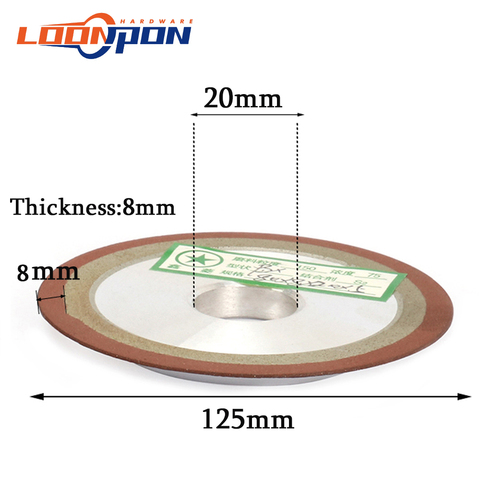 Disque de meulage en diamant, grain 125mm 150/180/240/320, affûtage de la roue en diamant pour outil de fraisage en acier au tungstène, carbure de métal 1 pièce ► Photo 1/6