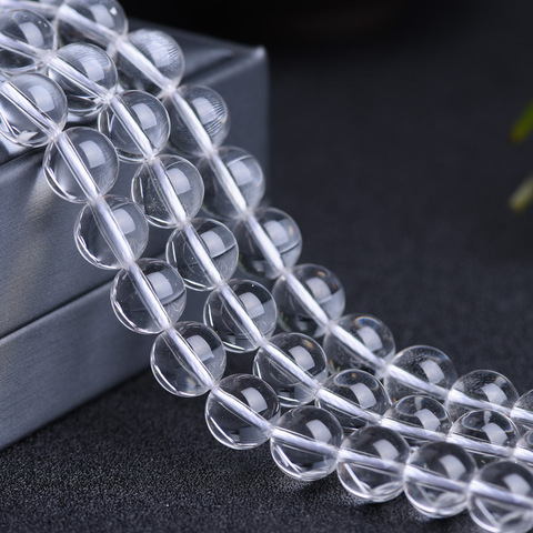 Perles rondes en quartz blanc naturel, pour la conception de bijoux, bracelet à bricoler soi-même, perles rondes lisses, 2mm 3mm 4mm 6mm 8mm 10mm 12mm ► Photo 1/3