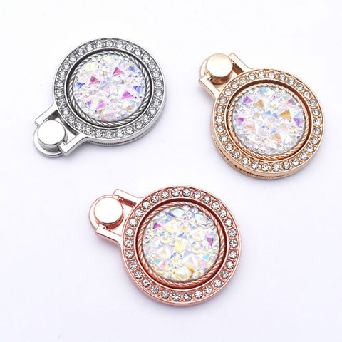 Anneau de montre de poche en pierres précieuses cloutées de diamant, support de boucle de téléphone portable, anneau de support universel pour téléphone portable ► Photo 1/6