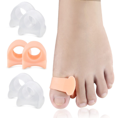 Séparateur d'orteils en Silicone, 2 pièces, ajusteur d'orteils, appareil externe, correcteur de grand Hallux Valgus, outils de soins des pieds ► Photo 1/6