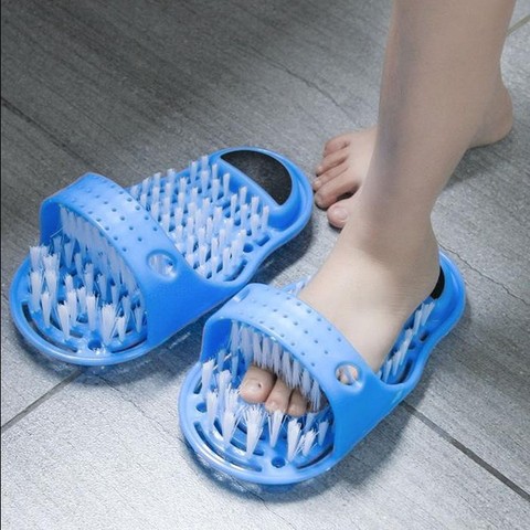 Brosse de nettoyage des pieds, pantoufle de Massage en plastique, chaussure de bain, pour enlever les peaux mortes, pour le nettoyage des pieds, dans la salle de bain, avec brosse ► Photo 1/6