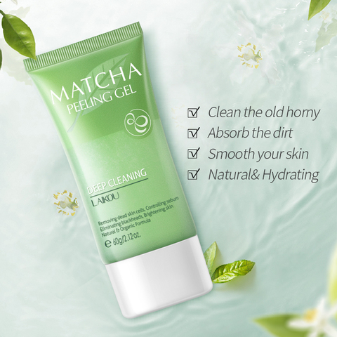 Gel exfoliant à l'essence Matcha, 60g, gommage Facial, Peeling lisse pour le visage, bras, genoux, réparation, crème blanchissante, soins de la peau ► Photo 1/6