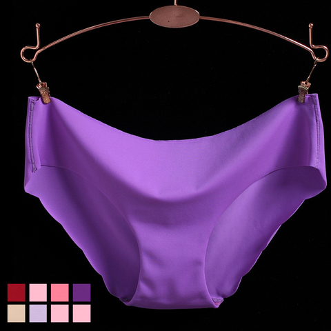 Culotte taille basse Sexy à volants pour femme, sous-vêtement en soie glacée sans couture, couleur unie, Lingerie confortable, culotte ondulée ► Photo 1/6