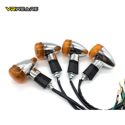 Feux de clignotants de moto | Pour Kawasaki Vulcan VN800 900 1500 1600 1700, personnalisé Honda VTX1300 C R S rétro clignotant, 4 pièces ► Photo 1/6